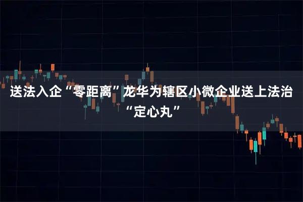 送法入企“零距离”龙华为辖区小微企业送上法治“定心丸”